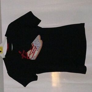 Carolina Herrera Black T-Shirt with Red and White Espadrille Design